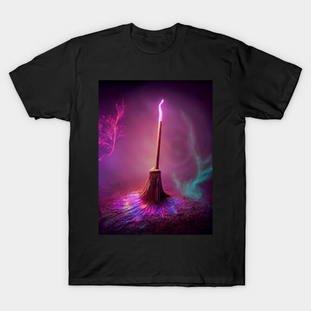 Magical Broomstick Working Its Magic T-Shirt by MyMagicalPlace